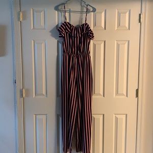 Red, white, and blue spaghetti strap pantsuit